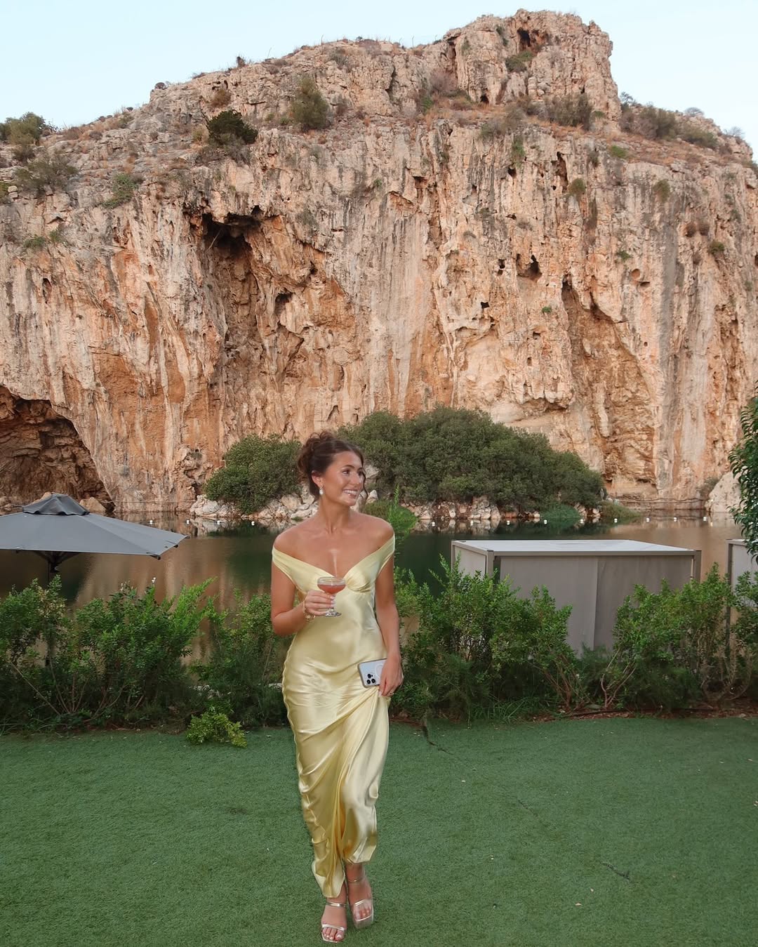 Duttini | Off-shoulder satin evening gown
