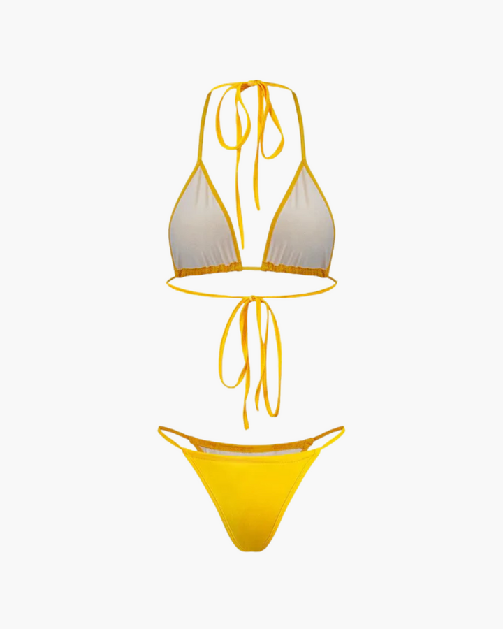 Duttini | Three-piece mesh wrap bikini set