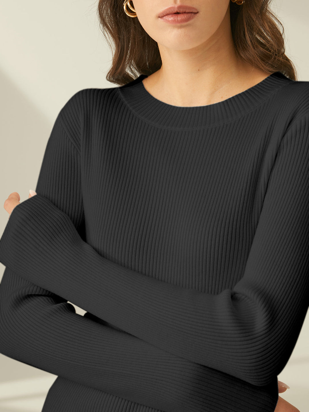 Duttini | Slim Fit Ribbed Dress in Soft Viscose for Women