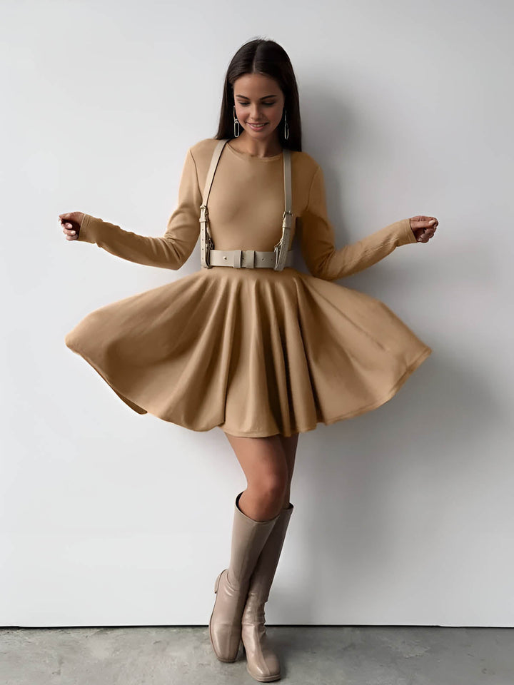 Duttini | Pleated Sweater Dress for Women in Knit with Stretch Fit