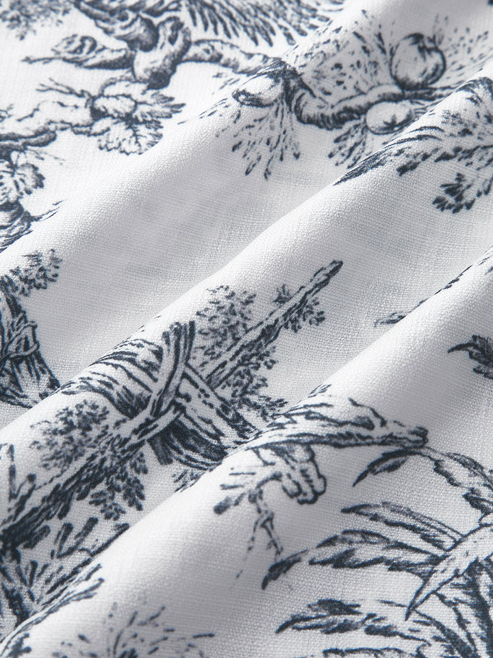 Duttini | Woven Shirt Dress for Women in Print with Belted Style and Stand Collar