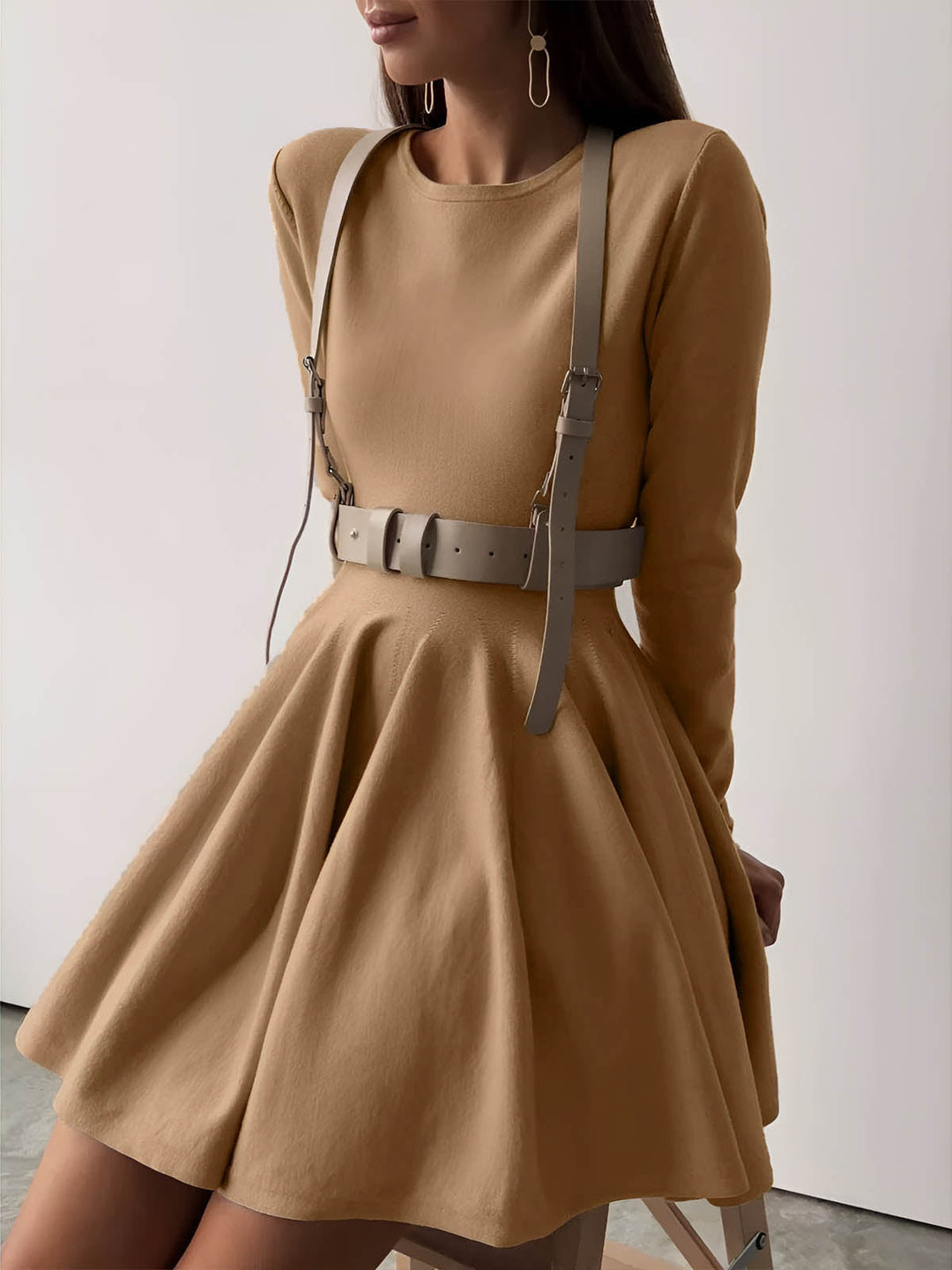 Duttini | Pleated Sweater Dress for Women in Knit with Stretch Fit