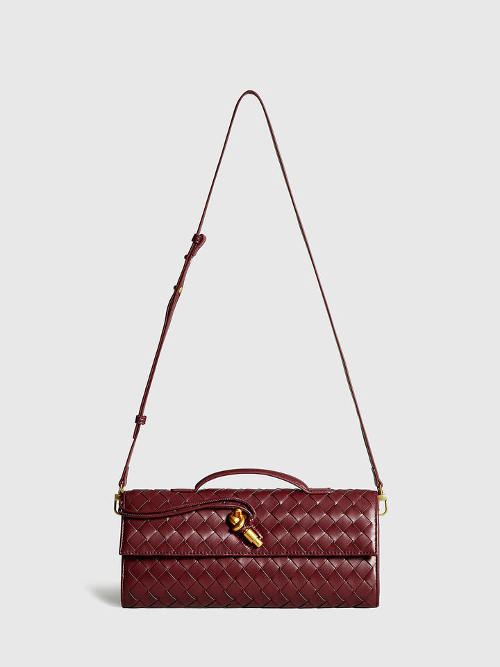 Duttini | Woven Flap Clutch and Shoulder Bag
