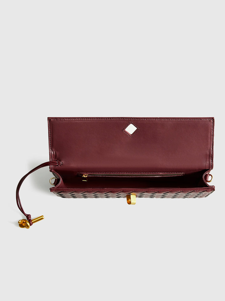 Duttini | Woven Flap Clutch and Shoulder Bag