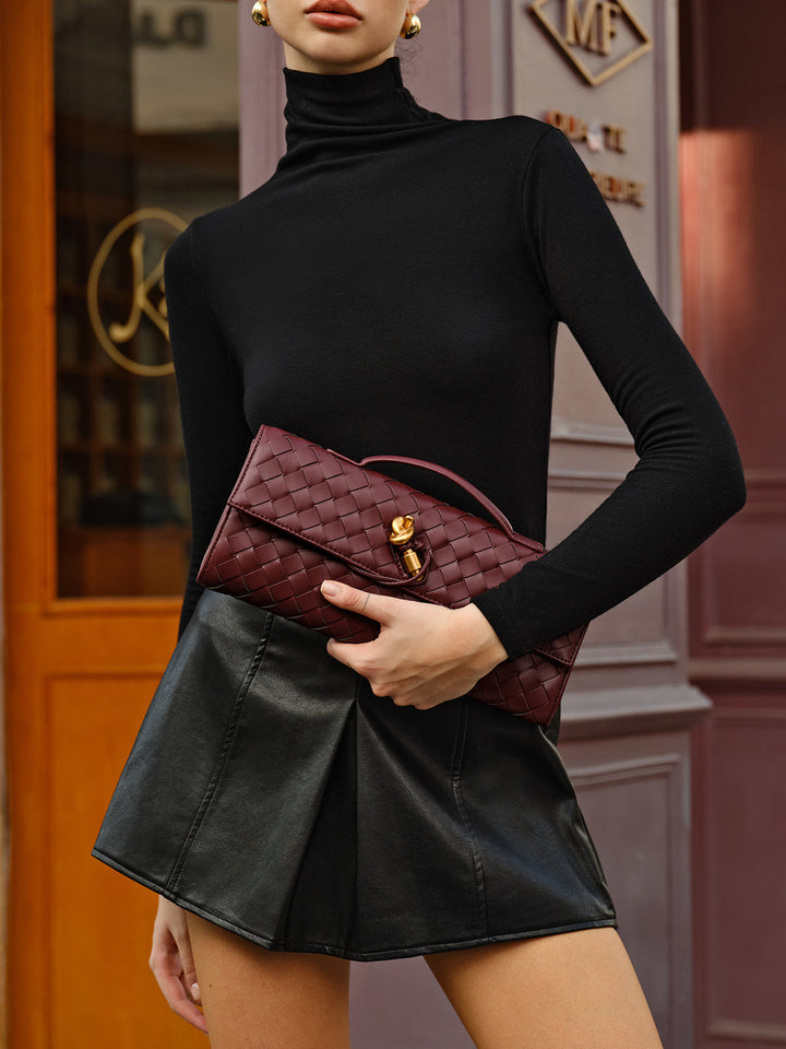 Duttini | Woven Flap Clutch and Shoulder Bag