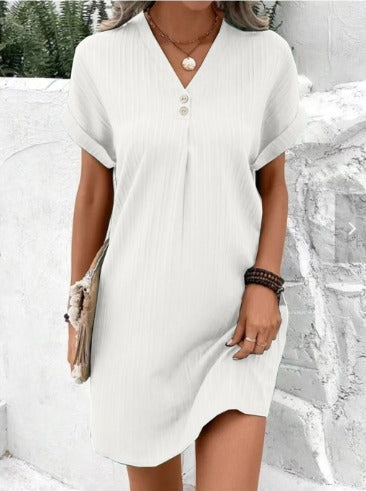 Duttini | Luxe V-Neck Spring Dress with a Timeless Finish