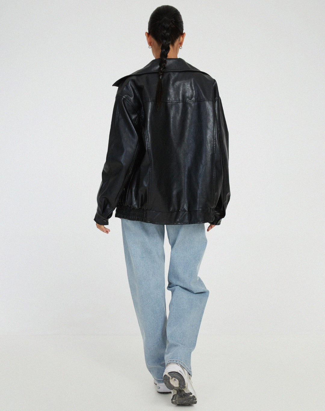 Duttini | Women’s Oversized Leather Bomber Jacket