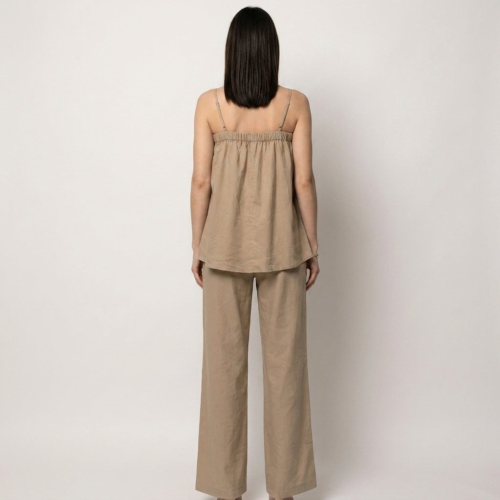 Duttini | Graceful Relaxed Coastal Camisole And Wide-Leg Pants Set