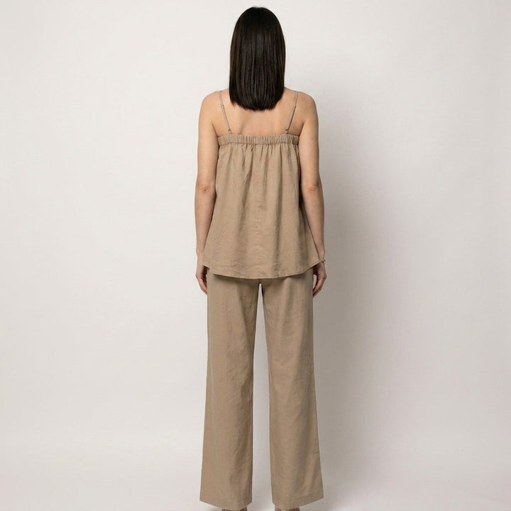 Duttini | Graceful Relaxed Coastal Camisole And Wide-Leg Pants Set