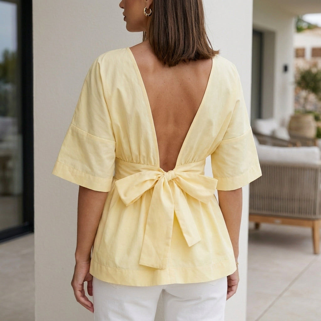 Duttini | Romantic Peplum Blouse With Soft Waist Detail And Relaxed Fit