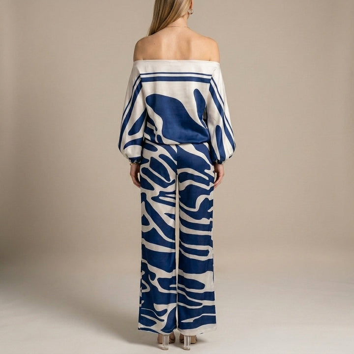 Duttini | Timeless Off-The-Shoulder Two-Piece Set With Draped Sleeves