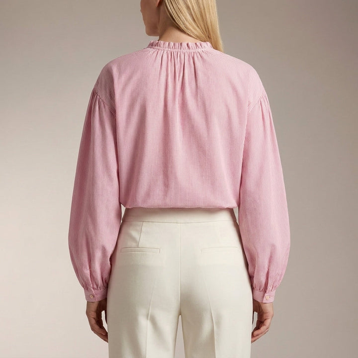 Duttini | Romantic Relaxed Silhouette Blouse With Ruffled Collar And Balloon Sleeves