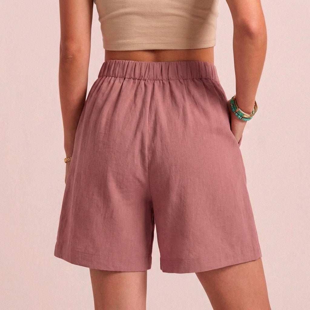 Duttini | Luxe Relaxed Paperbag Waist Shorts With Tailored Side Pockets
