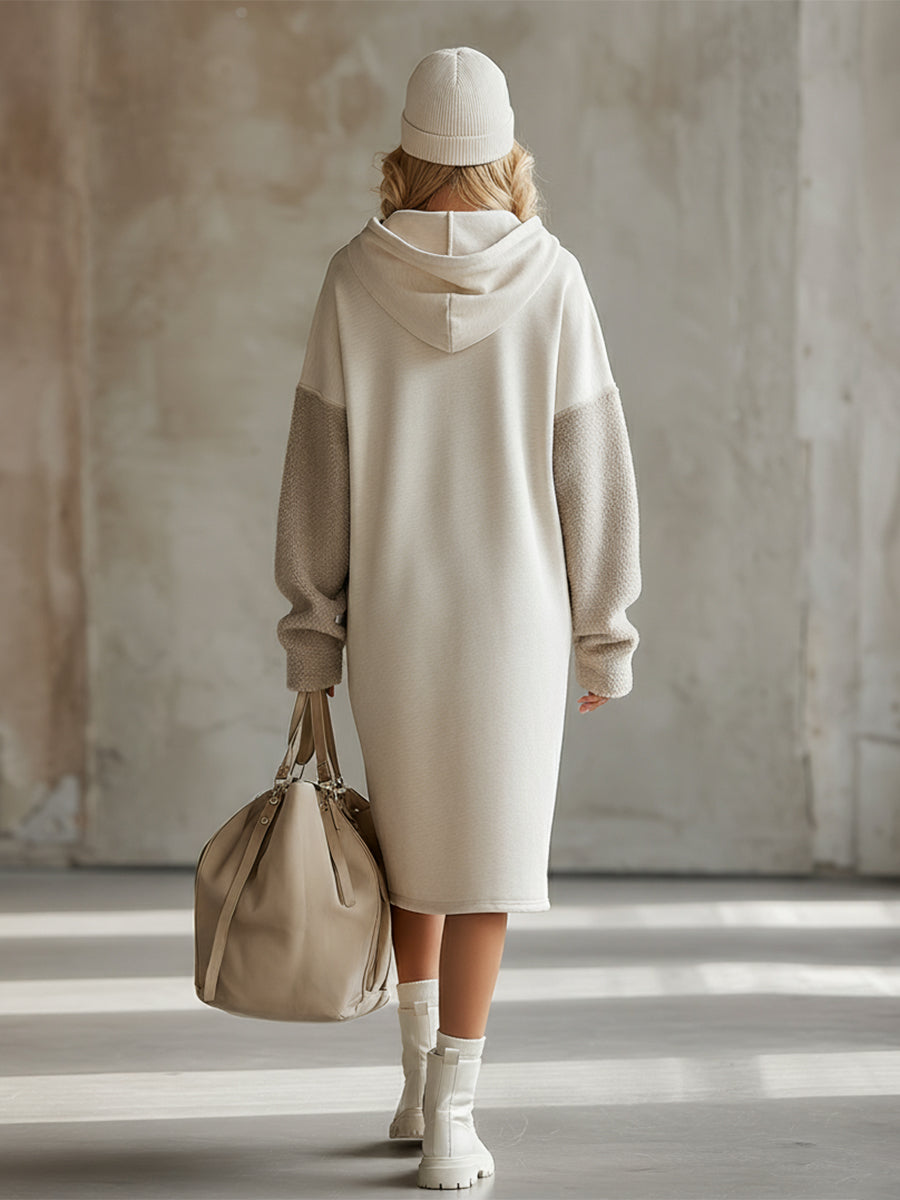 Duttini | Beige Hooded Dress
