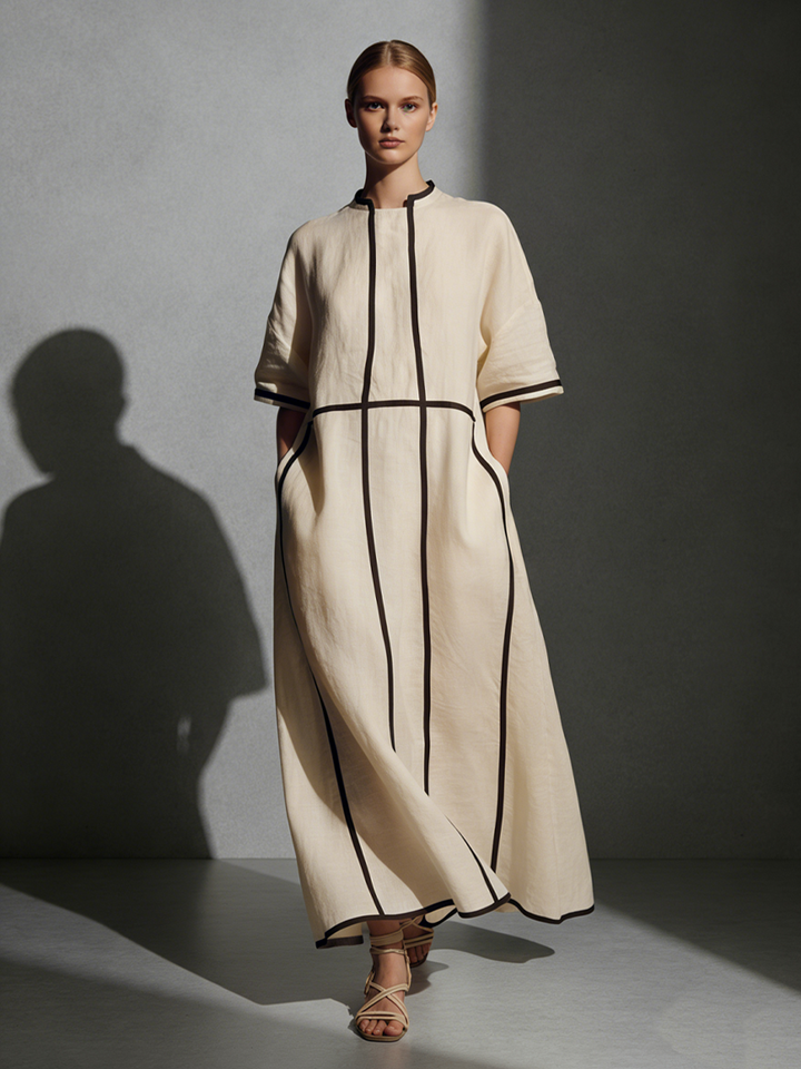 Duttini | Beige Linen Dress