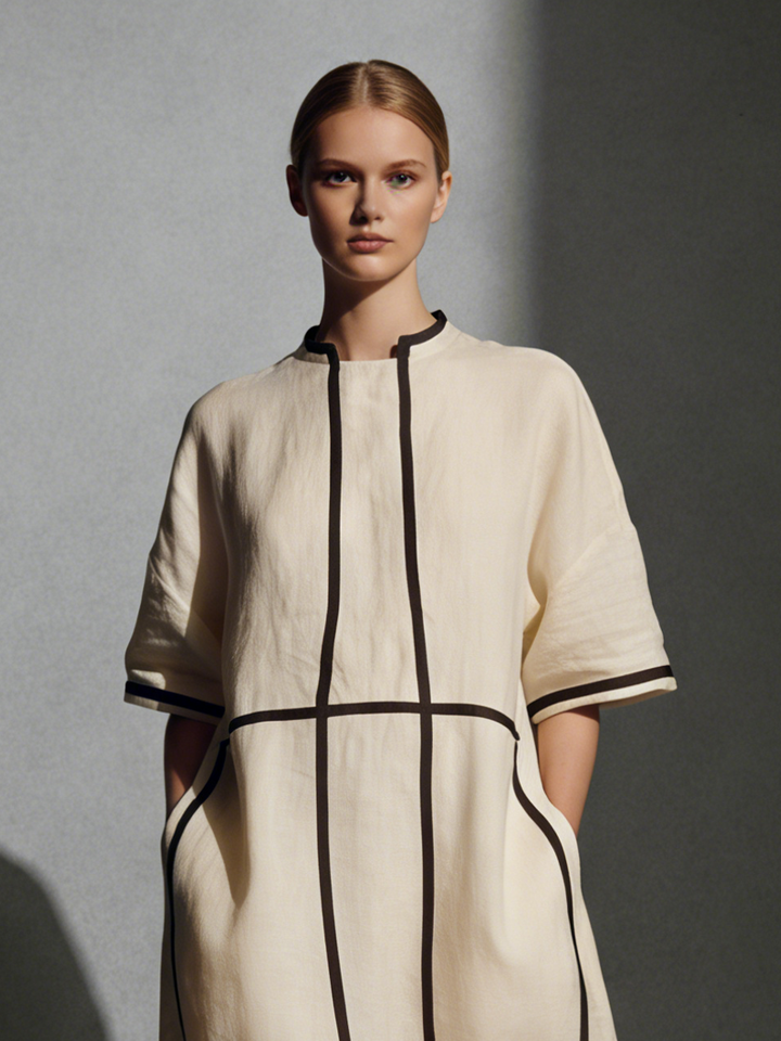 Duttini | Beige Linen Dress