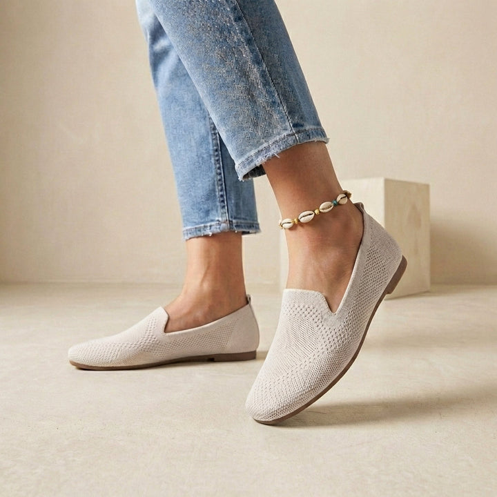 Duttini | Lightweight Breathable Knit Slip-On Flats For Effortless Summer Strolls