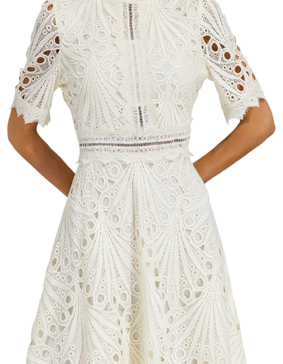 Duttini | Intricate Lacework Midi Occasion Dress