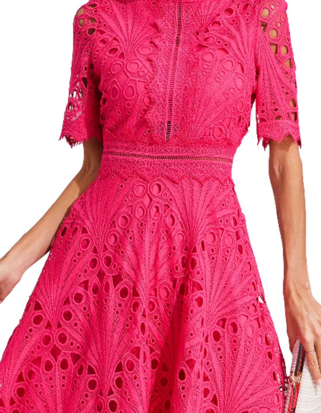 Duttini | Intricate Lacework Midi Occasion Dress