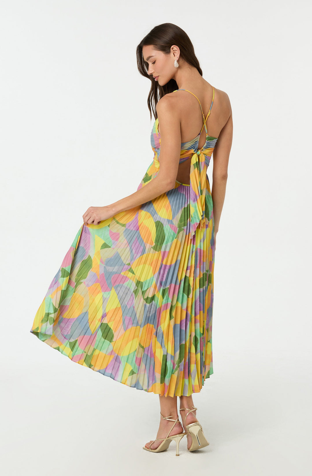 Duttini | Multicolour Pleated Midi Dress