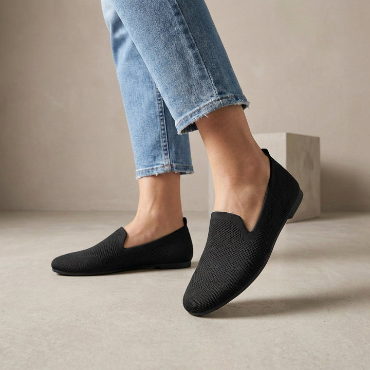 Duttini | Lightweight Breathable Knit Slip-On Flats For Effortless Summer Strolls