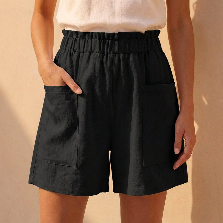 Duttini | Statement Relaxed Paperbag Waist Shorts With Patch Pockets For Casual Daywear