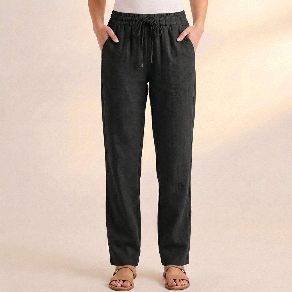 Duttini | Graceful Relaxed Ankle-Length Pants With Drawstring Waist And Pockets