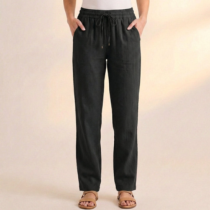 Duttini | Graceful Relaxed Ankle-Length Pants With Drawstring Waist And Pockets