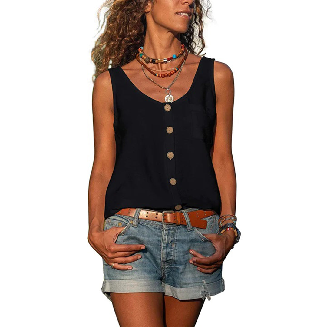 Duttini | Casual Sleeveless Top With Loose Fit for a Polished Look