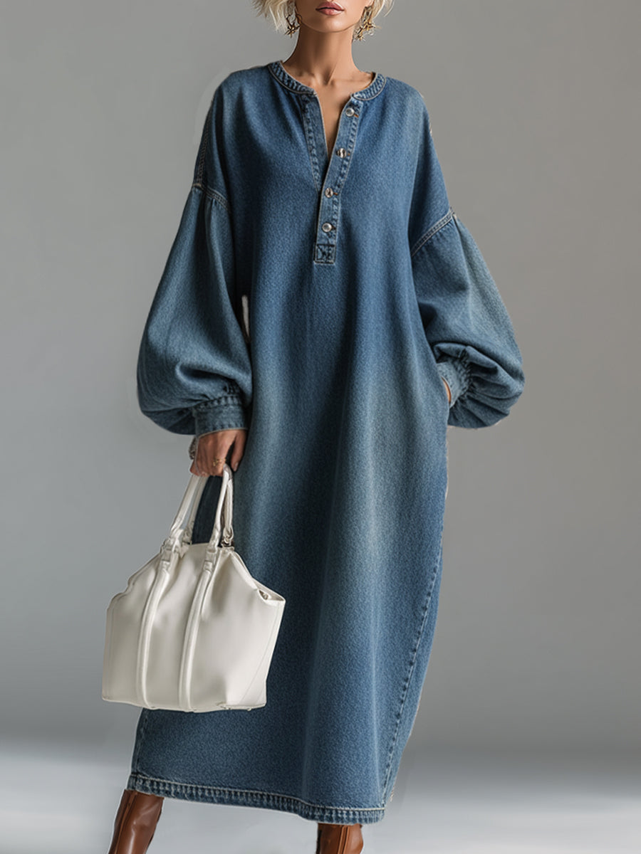 Duttini | Blue Denim Evening Dress