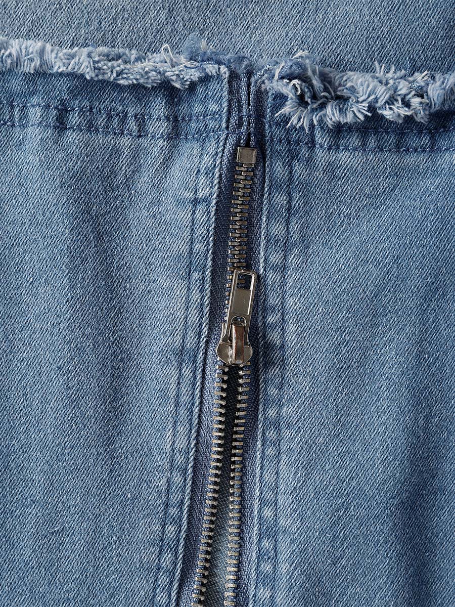 Duttini | Blue Denim V-Neck Casual Dress