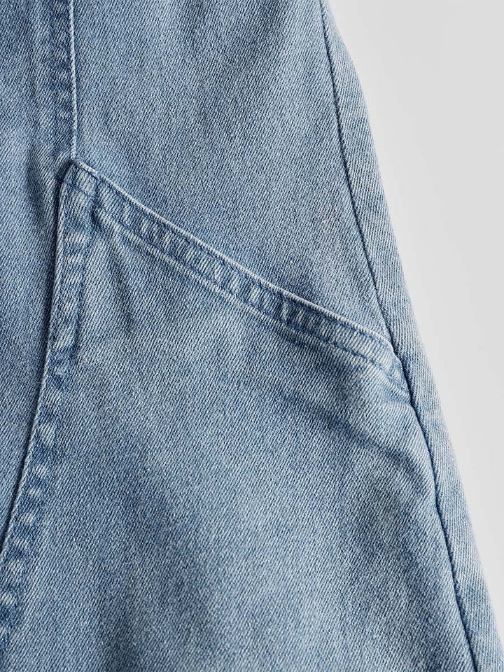 Duttini | Blue Denim V-Neck Casual Dress
