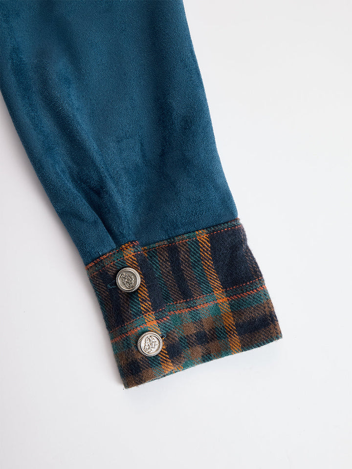 Duttini | Blue Faux Suede Casual Dress