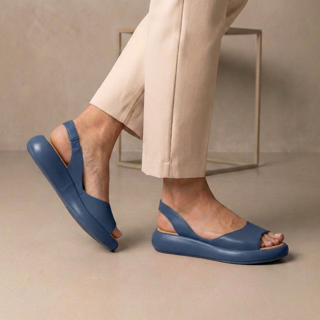 Duttini | Peep-Toe Slingback Orthopedic Sandals With Cushioned Sole Support