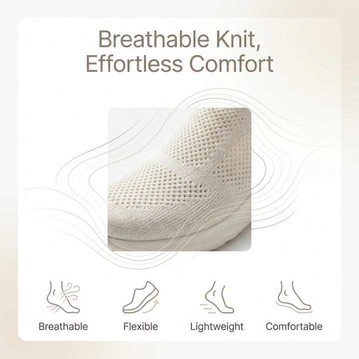 Duttini | Lightweight Breathable Knit Slip-On Flats For Effortless Summer Strolls