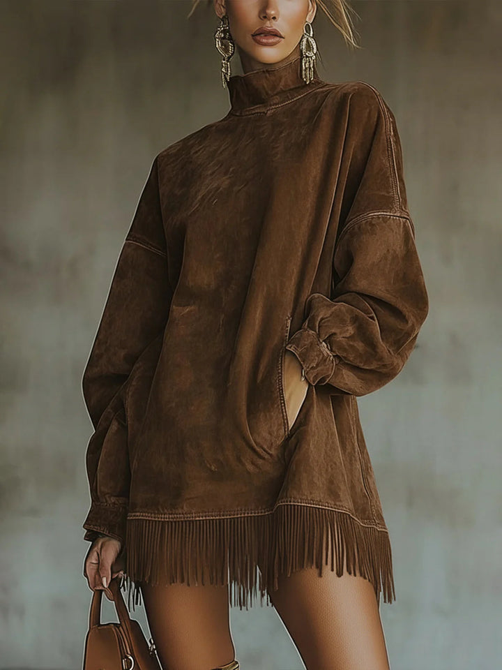 Duttini | Flowing Cozy Fringe Dress Made to Turn Heads
