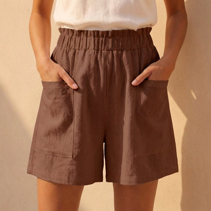Duttini | Statement Relaxed Paperbag Waist Shorts With Patch Pockets For Casual Daywear
