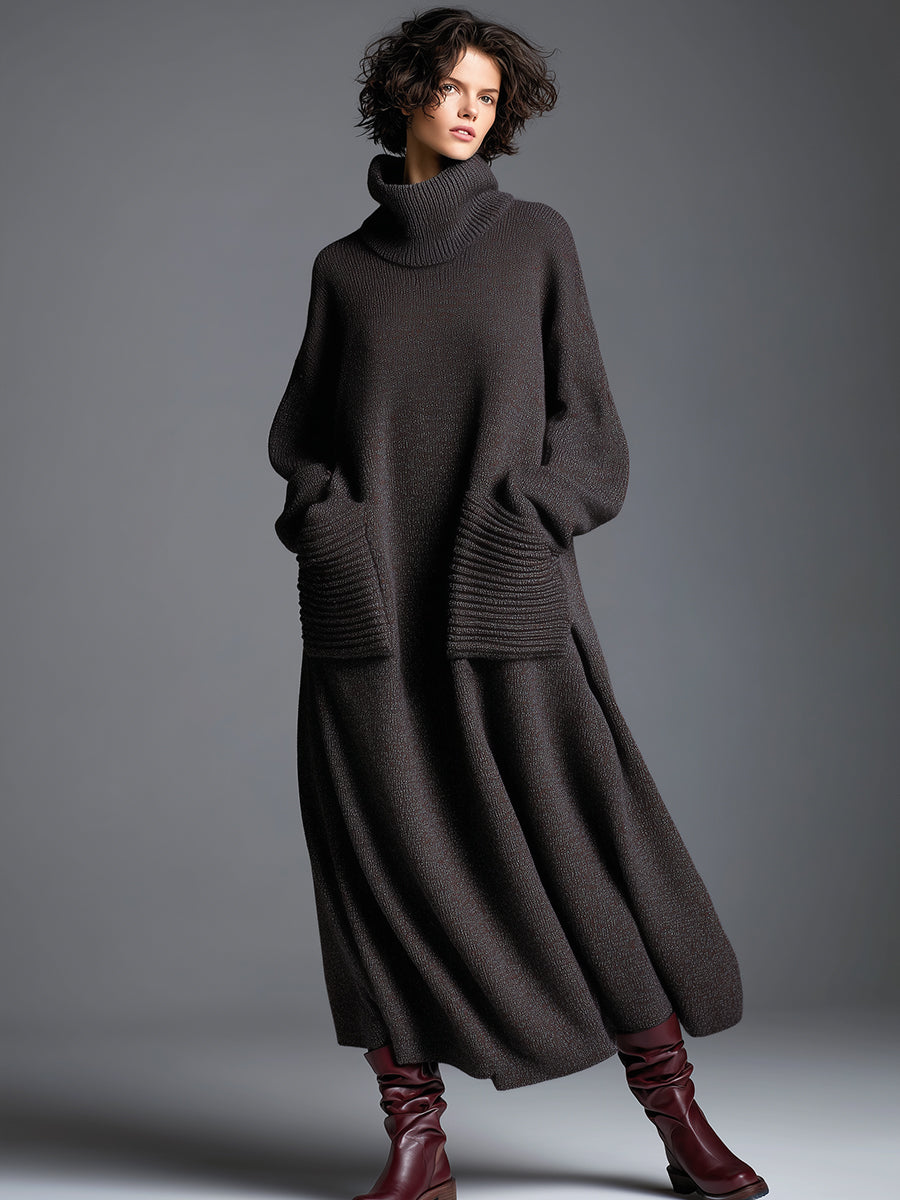 Duttini | Brown Knit Dress