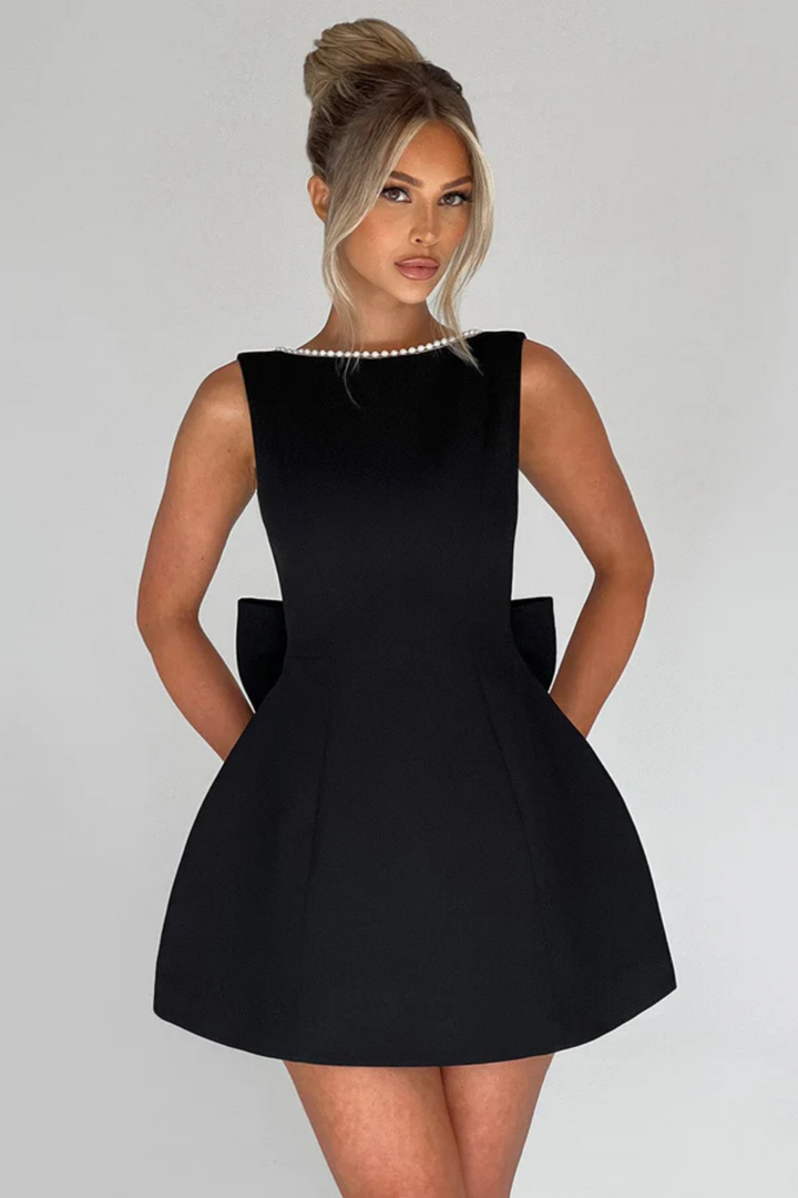 Duttini | Pearl Bow Detail Mini Dress