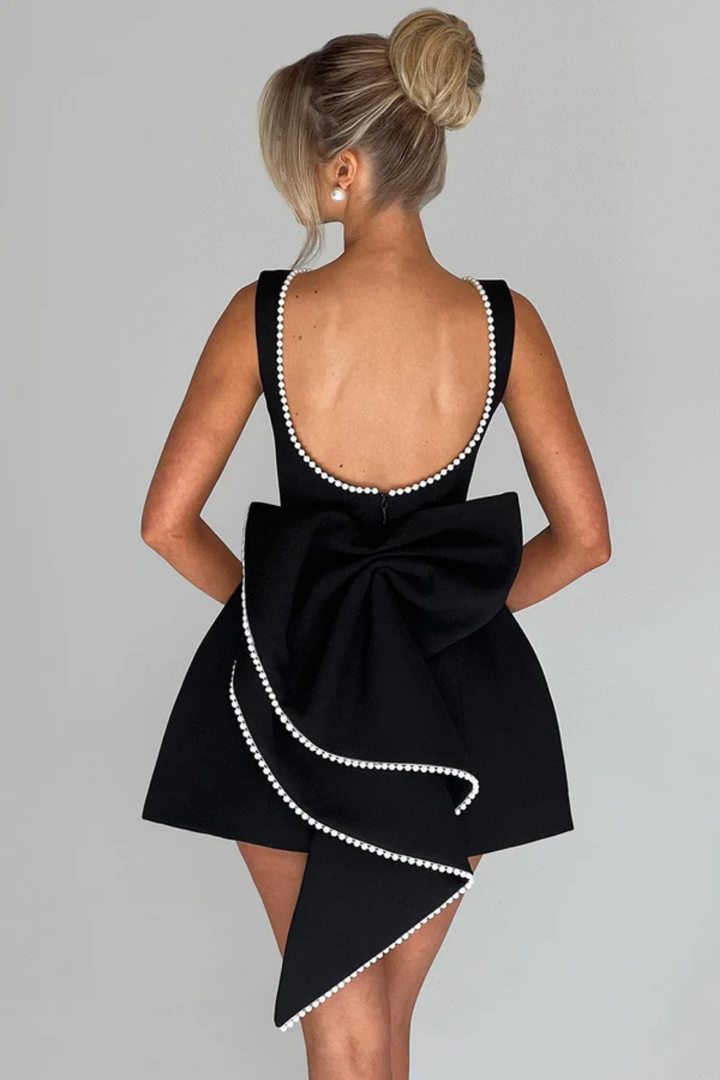 Duttini | Pearl Bow Detail Mini Dress