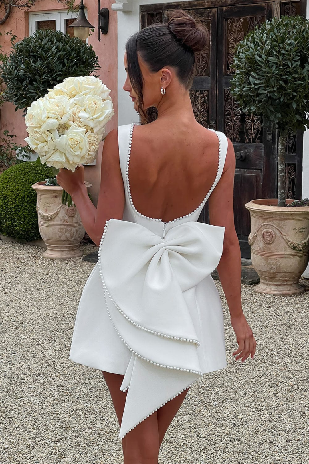 Duttini | Pearl Bow Detail Mini Dress