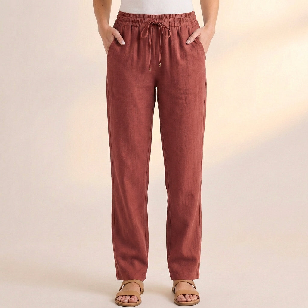 Duttini | Graceful Relaxed Ankle-Length Pants With Drawstring Waist And Pockets
