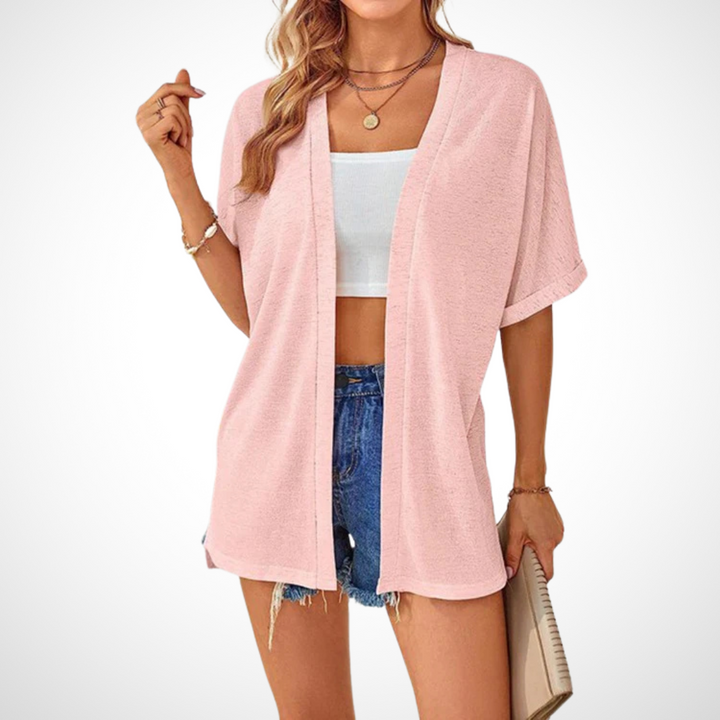 Duttini | Stylish Flowy Short Sleeve Cardigan for Effortless Wear