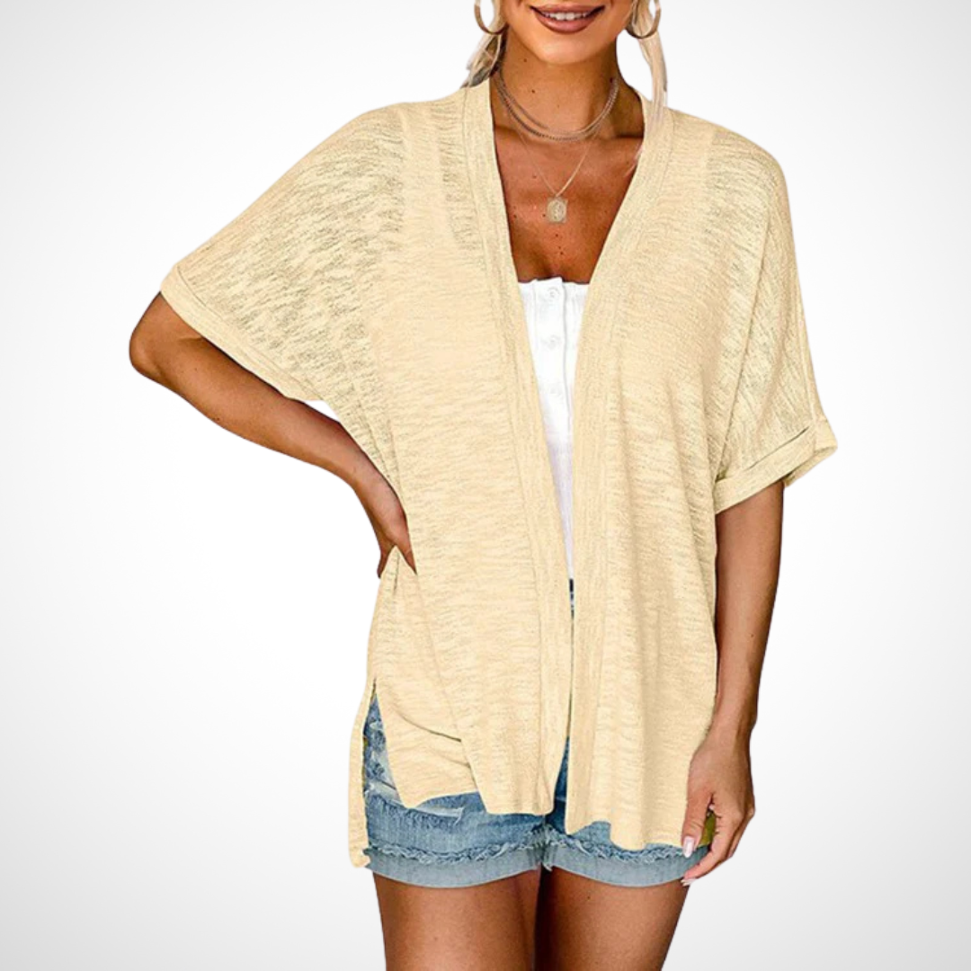 Duttini | Stylish Flowy Short Sleeve Cardigan for Effortless Wear