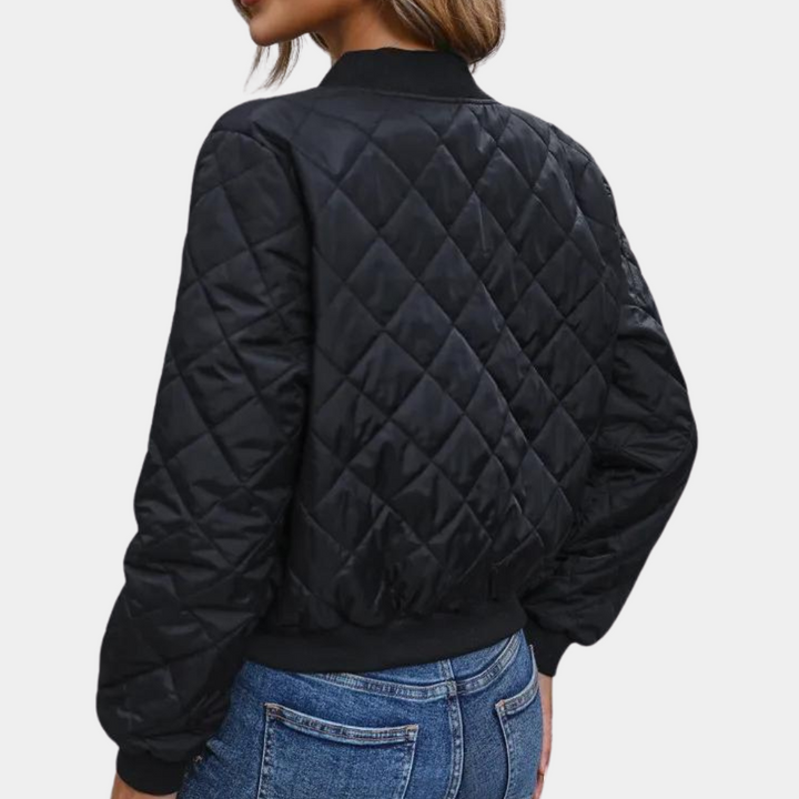 Duttini | Women's Quilted Zip-Up Bomber Jacket