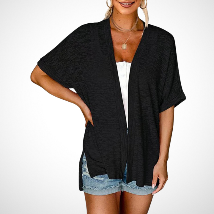 Duttini | Stylish Flowy Short Sleeve Cardigan for Effortless Wear