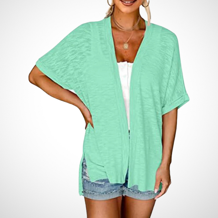 Duttini | Stylish Flowy Short Sleeve Cardigan for Effortless Wear