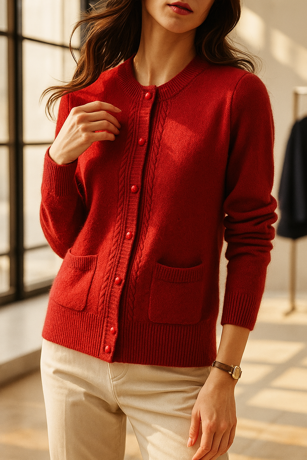 Duttini | Pearl Trim Cardigan