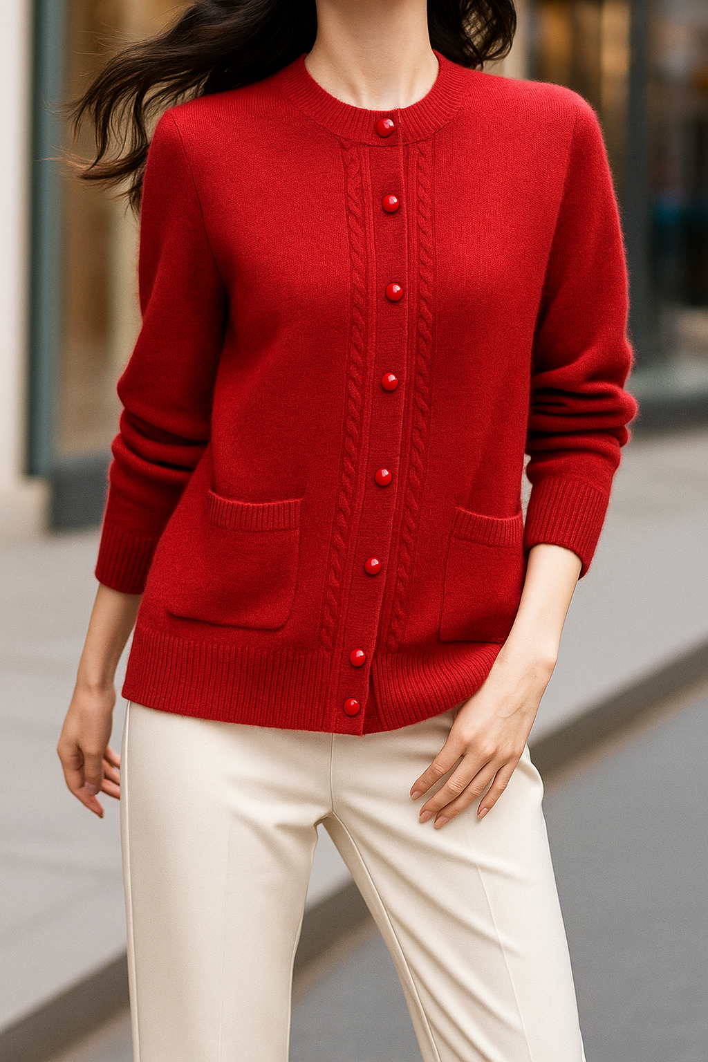 Duttini | Pearl Trim Cardigan