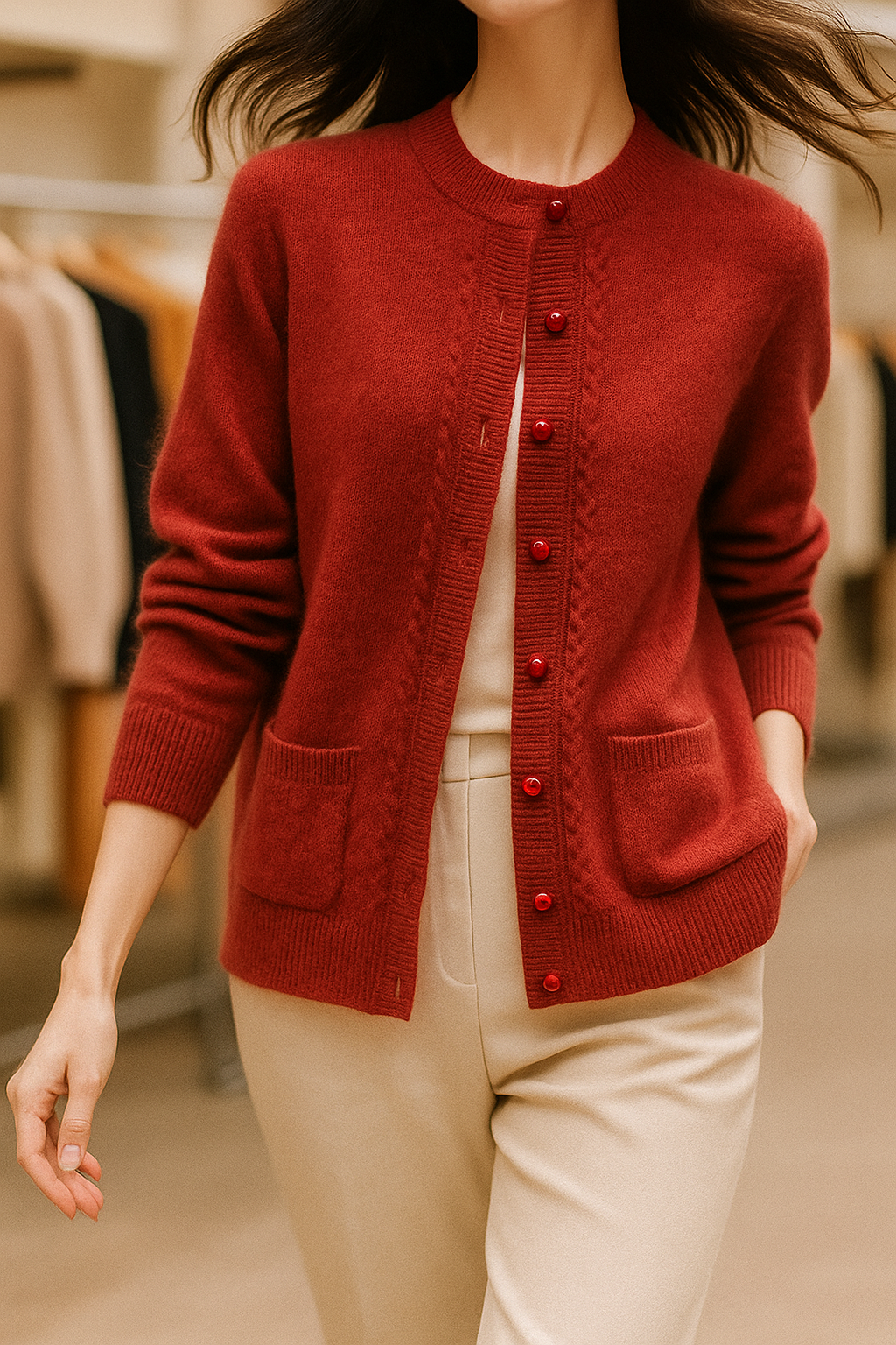 Duttini | Pearl Trim Cardigan